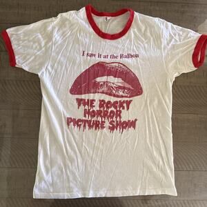 VINTAGE 70s 80s THE ROCKY HORROR PICTURE SHOW FAN CLUB MOVIE L T-SHIRT PUNK ROCK